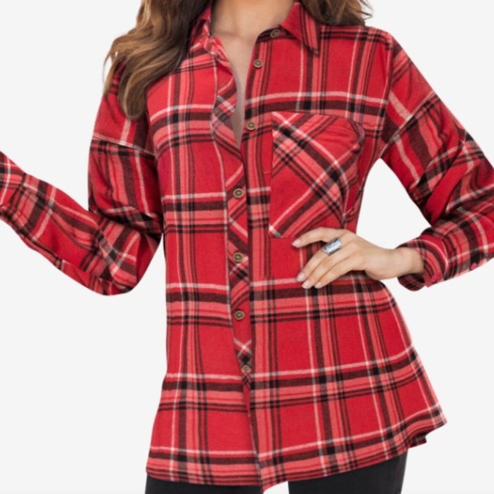 Roaman's Flannel Tunic Shirt 16W